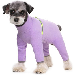 Теплий зимовий одяг для собак BT Bear: м'який флісовий костюм-піжама з відбивачем (фіолетовий, XS)