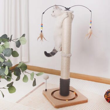 Котячий стовпчик Lilly - інтерактивне котяче іграшкове обладнання для самостійних занять | 78 см | 33 x 33 x 80 см