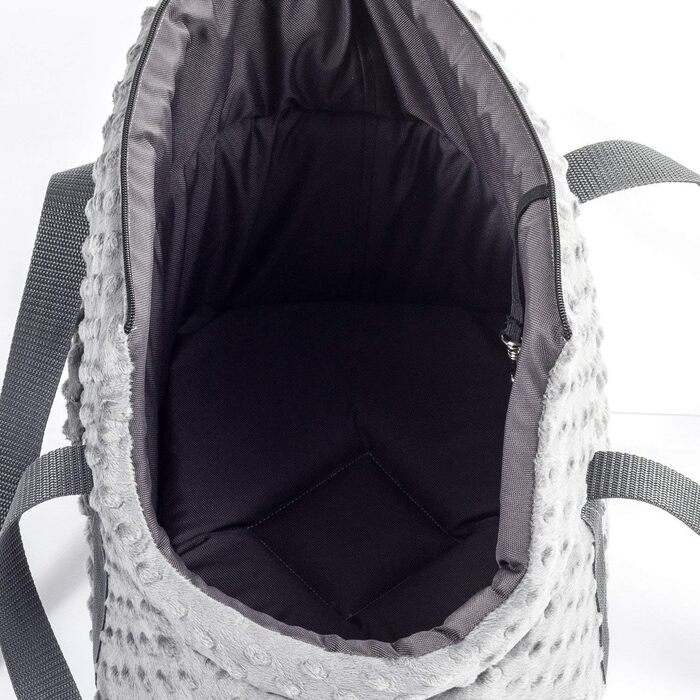 Сумка-переноска для собак та котів (Minky), сіра, S, до 5 кг, 34 x 22 x 26 см