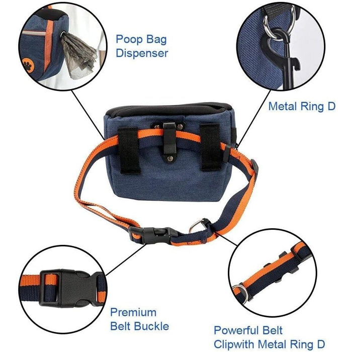 Сумка для собак Lpitoy, сумка для дресирування собак, сумка для прогулянок з регульованим поясом, для собак і цуценят, блакитна