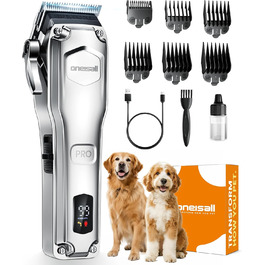 Машинка для стрижки собак з довгим та густим хутром Oneisall Profi Leise: професійна модель з нержавіючою сталею, для собак, котів та коней, час роботи до 4 годин