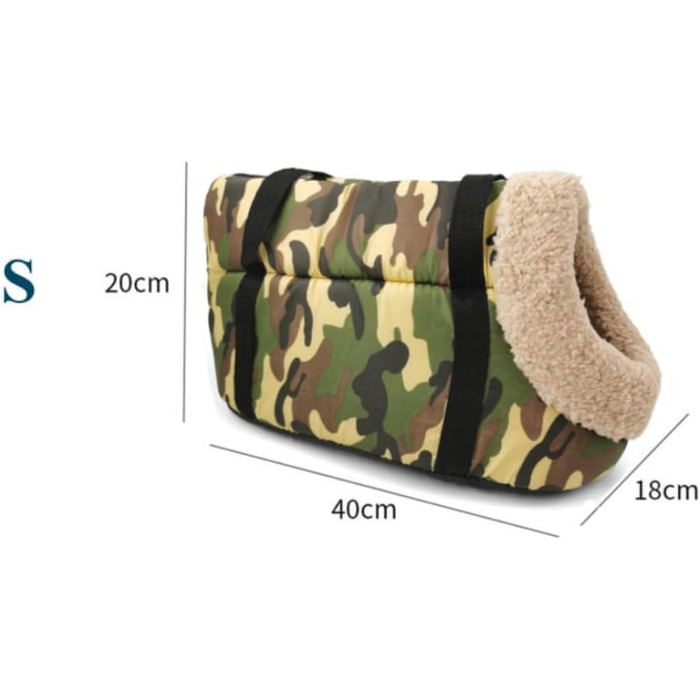 Румплекс Сумка-переноска для собак, миюча, м'яка, плюшева, комфортна, для собак, на плече, для маленьких собак до 5 кг (Камуфляж)