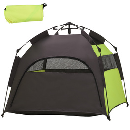 PawHut Pet Tent Намет для собак і будиночок для кішок на відкритому повітрі, вігвам-намет з сумкою для перенесення, навісом від сонця та сітчастим вікном, зелений