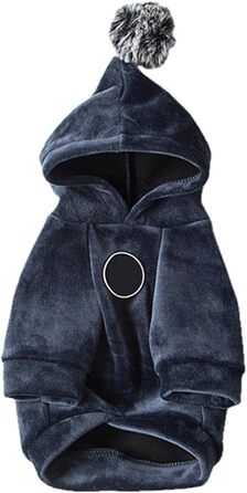 Теплий зимовий верхній одяг для собак та котів UKKO з капюшоном. М'яка тепла піджака для маленьких собак та котів, Yorkshire, Chihuahua. Піджак для домашніх тварин, XXL, блакитний.