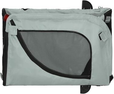 Причіп для собак Tidyard: міцний та безпечний (45 кг), з відбивачами та прапором, Oxford-тканина та метал (сірий та чорний)