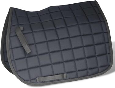 Сідло для коня vidaXL 17,5'' з натуральної шкіри, комплект 12 см, аксесуари, чорне, 14 см