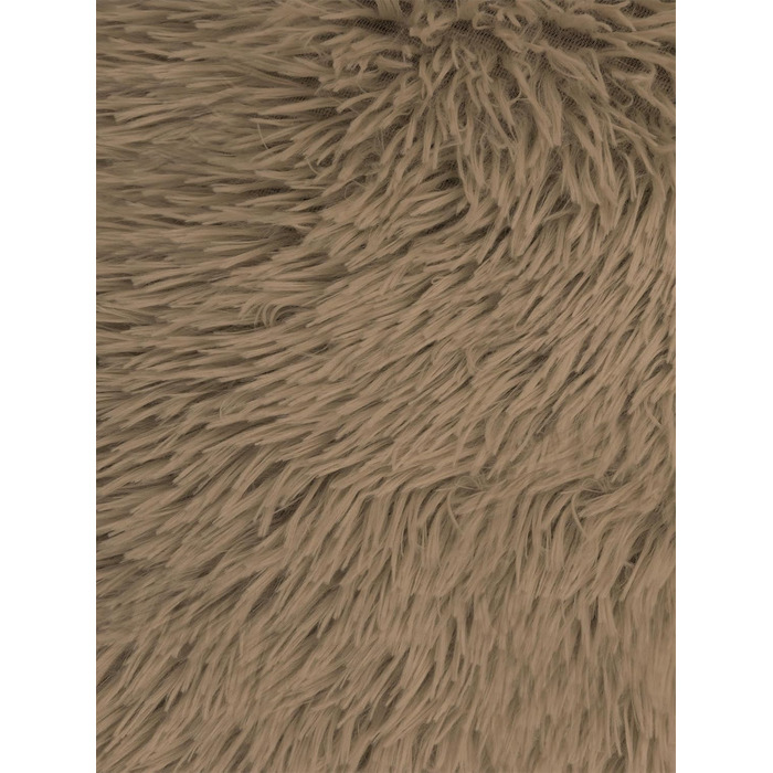 Кругле собаче ліжко Normani для великих і маленьких собак - ергономічна подушка-донат, собача лежанка з високим бортиком, колір коричневий, розмір 60x60x22 см