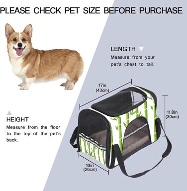 Транспортна переноска для собак та котів Xingruyun Bambus, 43x26x30 см - складана, з міцного оксфорду