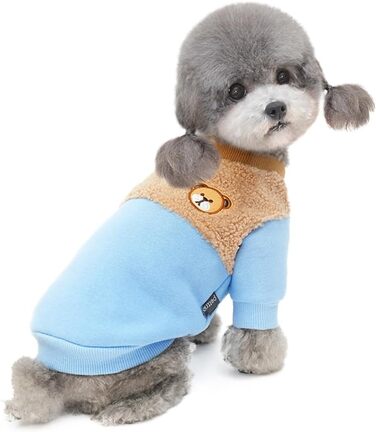 Теплий зимовий пуловер для собак маленьких порід, вага до 3,9 кг, блакитний, розмір L