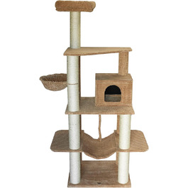 Дряпка для котів Bontoy Felix Pro, коричнева, з сизалевих стовпів (діаметр 12 см), 198 см, для великих котів