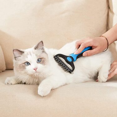 Набір для догляду за шерстю собаки: щітки, гребінці для видалення підшерстка, розплутування та вичісування (рожевий, блакитний)