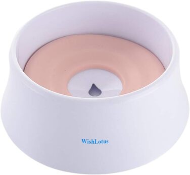 WishLotus поїлка для собак і котів з плаваючою кришкою, антиперелив, уповільнює пиття, 1200 мл, рожевий фонтан для домашніх тварин