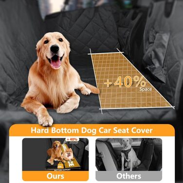 Захисний чохол на сидіння для собак Beerte, жорстка основа, 600D, водонепроникний, стійкий до подряпин, неслизький, з сіткою та кишенею для зберігання, для автомобіля