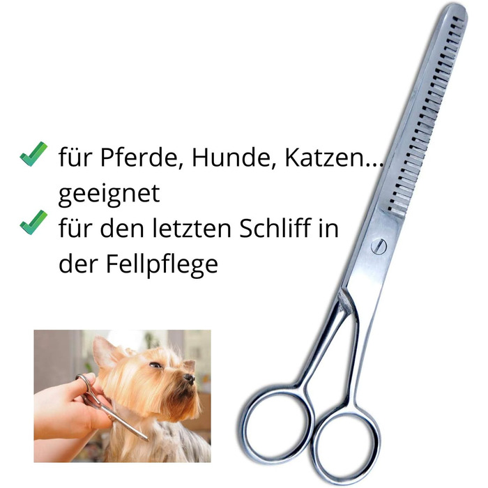 Ножиці для вирівнювання шерсті тварин AMKA з нержавіючої сталі, двосторонні
