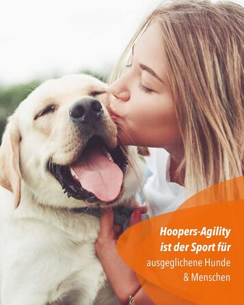SPORTIKEL24 Superhund Hoopers Hoop – іграшка для аджиліті собак, кільця для хоперс, пластик, блакитна основа з кольоровими арками, VDH-сертифікована, гнучка, стійка до погодних умов (блакитний/жовтий)