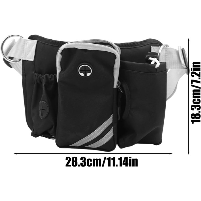 Сумка для собак, дихаюча, з регульованим поясом та кишенями на блискавці, для безручного тренування, зберігання під час бігу, походів, джогінгу, фітнесу, подорожей та щодня
