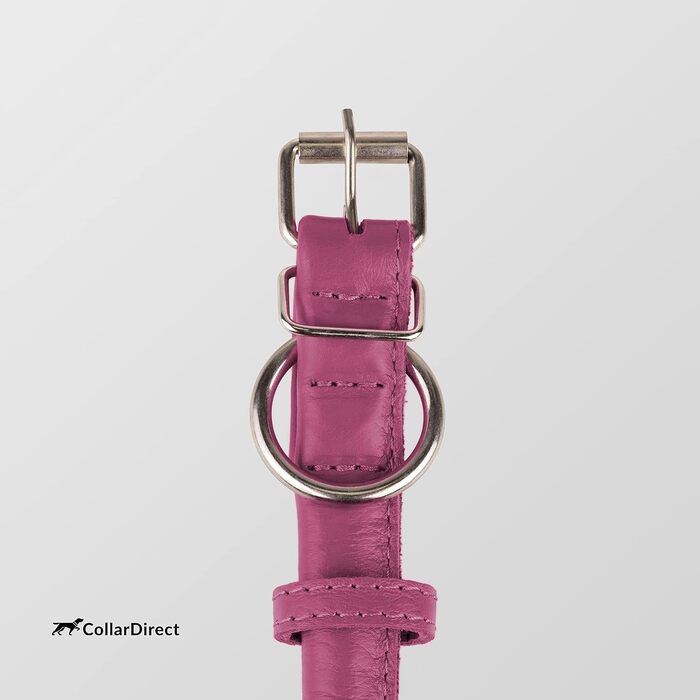 Шкіряний ошийник для собак CollarDirect, круглий, м'який, з роликом, ручної роботи, справжня шкіра, для цуценят та собак різних розмірів, чорний, рожевий, червоний, фіолетовий, блакитний, рожевий, 35-40 см