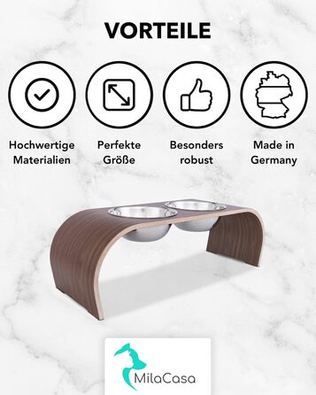 Підвищені годівниці для собак ilaCasa - набір з 2 шт. з дуба - станція для годування собак