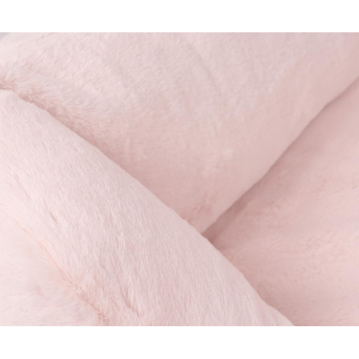 Ортопедичне ліжко для собак Knuffelwuff з м'якого штучного хутра, розмір M-L, 85 x 63 см | Знімний чохол | Практичне прання | Для великих, середніх та маленьких собак (рожеве)