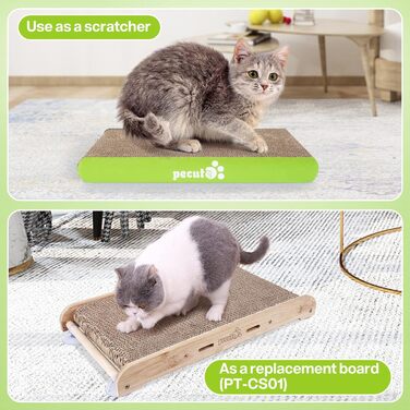 Pecute 2 шт. Когтеточки з картону для котів - набір, двосторонні, 38.5 x 20.5 см