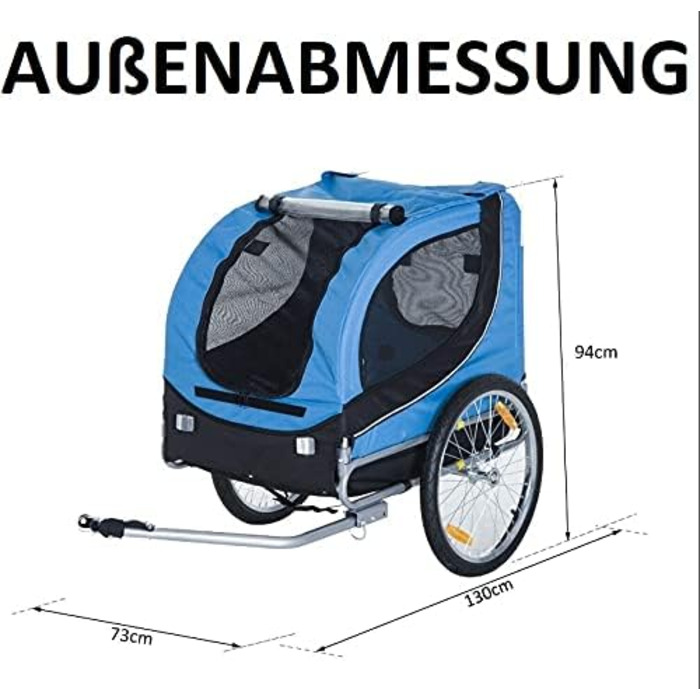 Фархангер для собак Sena: велосипедний вагончик для собак до 26 кг, 75x52x65 см