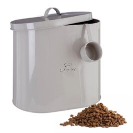 Контейнер для ласощів та кормів для собак Premier Housewares Adore Pets Lucky Dog з ложкою, натуральний колір, 6.5 л