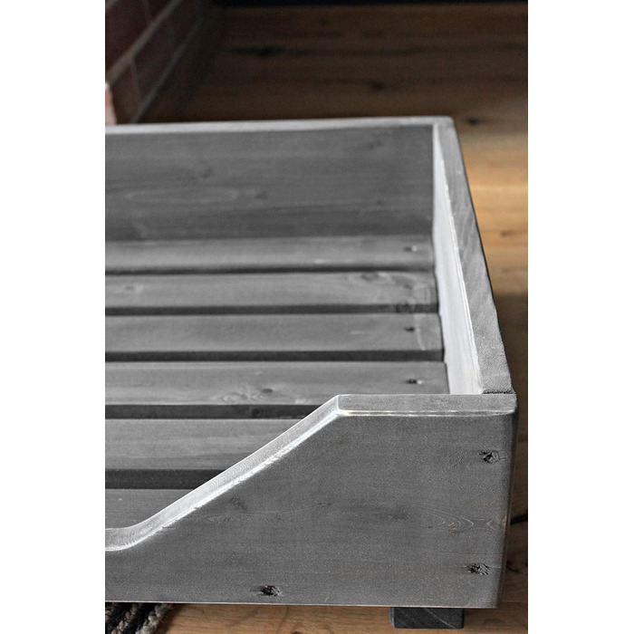 Ліжко для собак Dekorie з масиву хоза - 60-110 x 40-60 см - чорний кошик/софа для собак та котів (vintage)