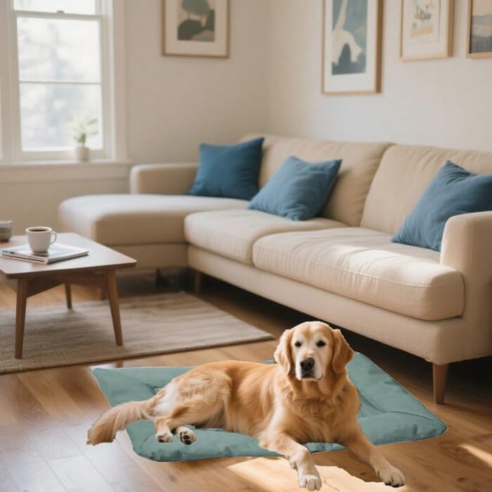 Водонепроникний килимок для собак, ортопедичний лежак для собак, для дому та на вулицю, великі та середні породи (сірий)