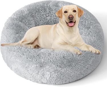 XKISS Лежанка для собак, плюшева, знімний, washable cover, 80см, лежанка для собак великих, середніх та маленьких порід, лежанка для собак, собаче ліжко. Розмір: 100x100x20 см, світло-сіра
