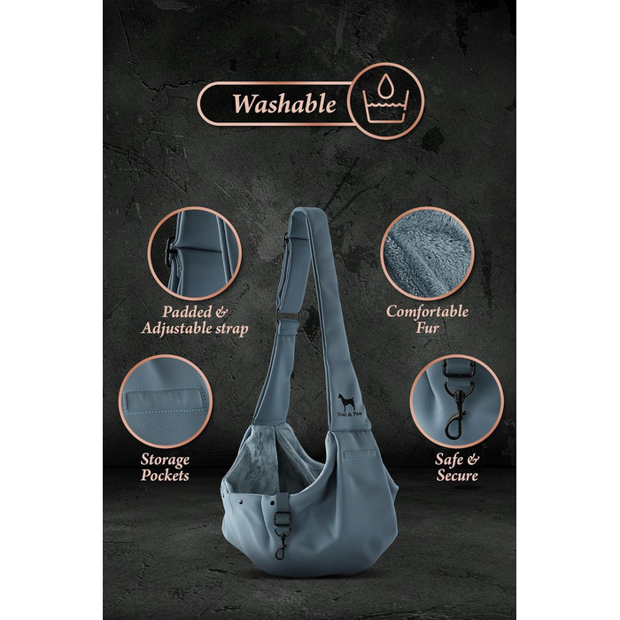 Трансформер для собак Noah & Paw: переноска для маленьких собак до 5 кг з регульованим ремінцем та м'яким хутром