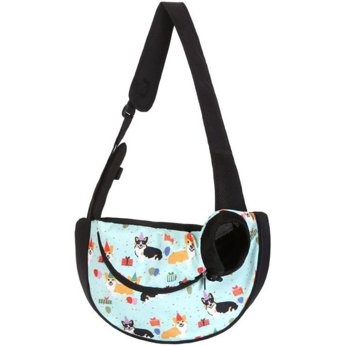 Сумка-переноска для собак та котів Housoutil - зелена, 44x26x2 см, для подорожей та прогулянок