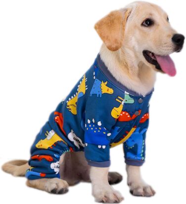 Піжама для собак з флісовою підкладкою, тепла та м'яка, з сердечками, для цуценят та собак різних розмірів (синій, S)