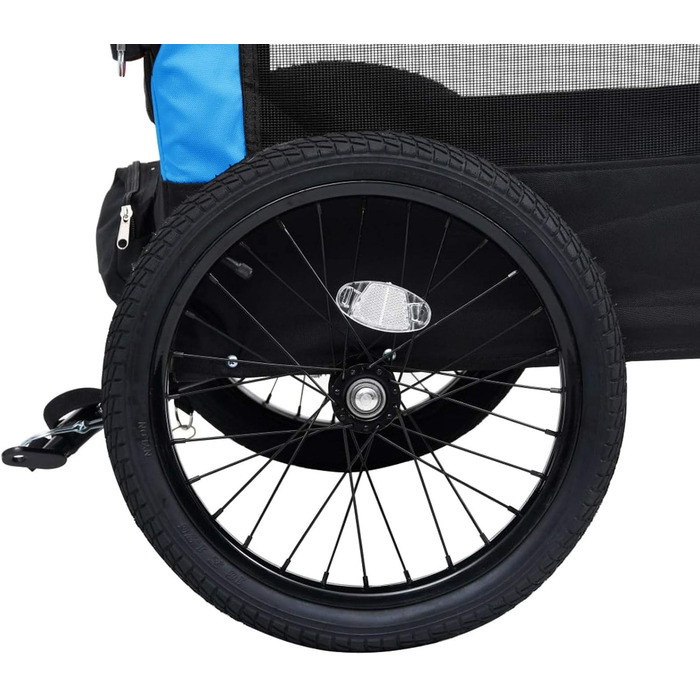 ZEYUAN 2-в-1 велосипедний причіп-коляска для тварин, блакитно-чорний