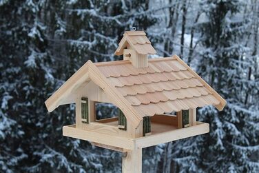 Дерев'яний годівничка для птахів з модрини з дранкою, Vogelhaus Lärchenholz V87