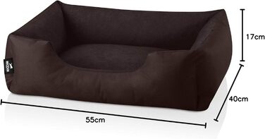 Лягушкове ліжко для собак BedDog Zara, м'яка подушка для собак з знімним, пральним чохлом, корзина для собак, собаче ліжко, для маленьких собак, розмір S, 50 x 35 x 17 см, колір шоколадний (коричневий)