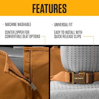 Гамак для тварин Carhartt з нейлону, захист сидіння авто, коричневий