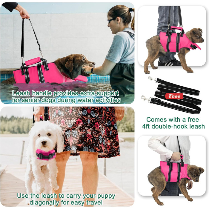 Жилет для плавання собак Fragralley, зелений (рожевий, XS)