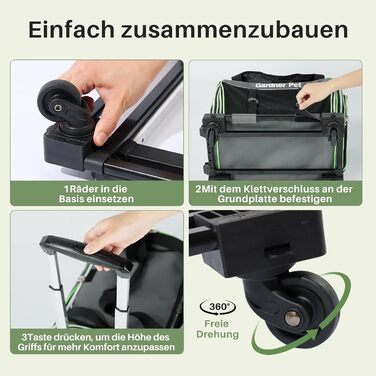 Транспортна переноска для котів та маленьких собак Gardner Pet, складна, з колесами, M (Basic)