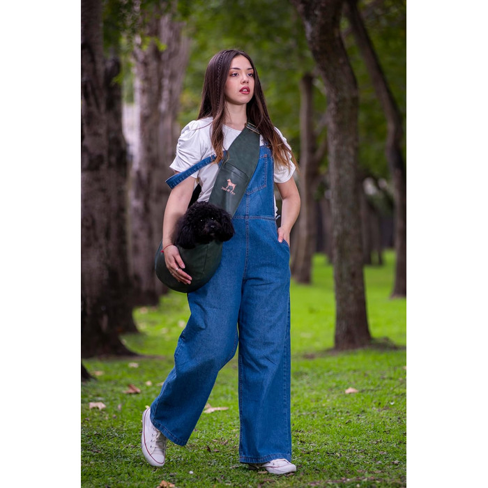 Трансформер для собак Noah & Paw до 5 кг, веганська шкіра, зелений, 38 x 15 x 14 см