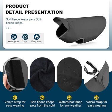 Водонепроникний собачий дощовик Yfbrite, легкий дощовик для тварин, регульований, теплий, для всіх порід, сірий, розмір M