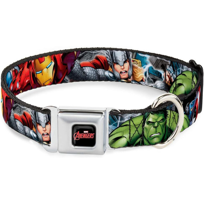 Нашийник для собак Marvel Avengers, розмір S, 23-38 см, ширина 2,5 см, Buckle-Down