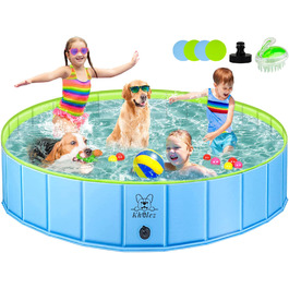 Басейн для собак Kholez 160x30 см, складаний, з щіткою та зливом, PVC, XL