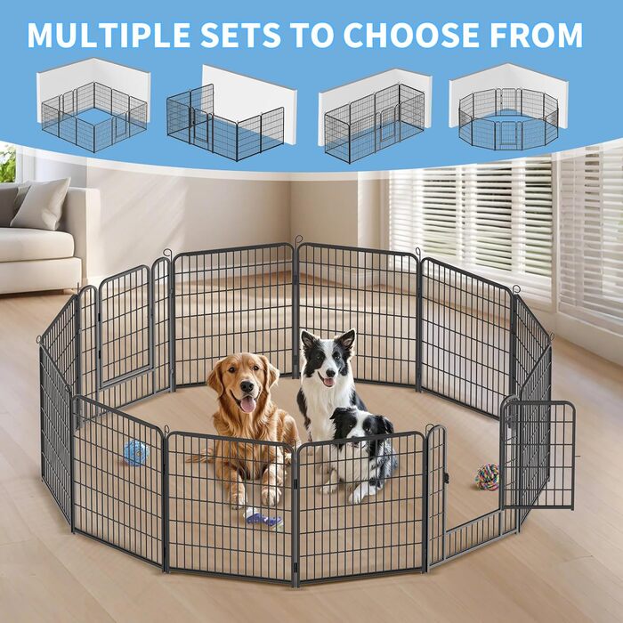 Забіг для цуценят Kuro Sagol 80 см - вольєр з автоматичним замком для собак, котів, кроликів. Ідеально для саду та ігрової зони на вулиці. 12 елементів