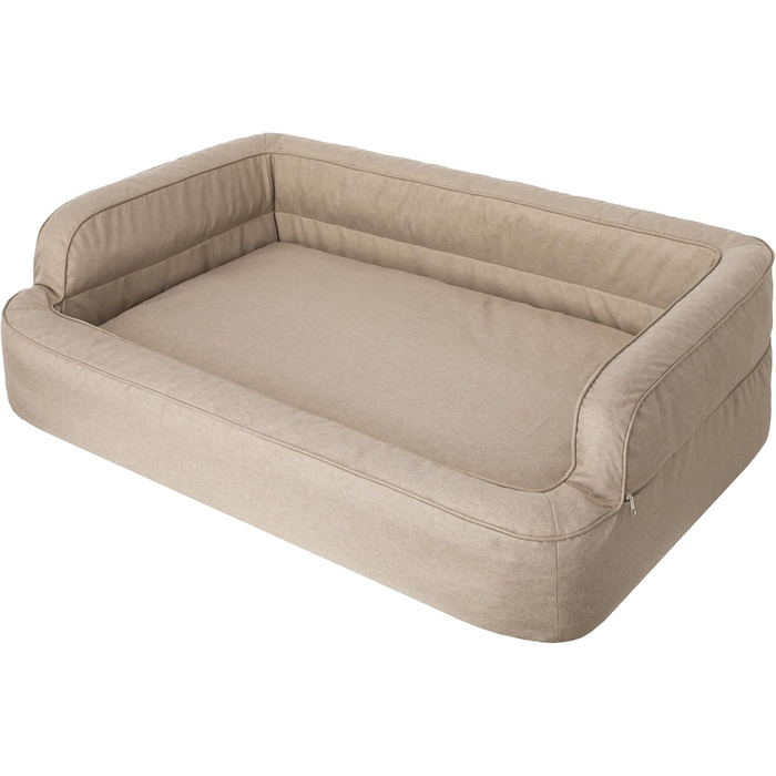 Ліжко для собак PillowPrim XXL 117x79 см, знімний чохол, бежеве, лежак для котів і собак, меблі для тварин