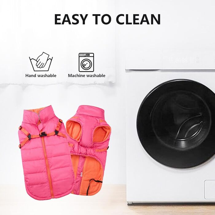 Зимові куртки для собак, шлейки, водонепроникні, з підкладкою з флісу, відбивачі, персоналізовані, для маленьких собак, оранжевий, XL (довжина спини: 44 см), S (довжина спини: 30 см), рожевий