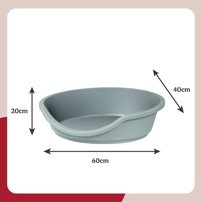 Ліжко для домашніх тварин Rosewood Eco Line з переробленого пластику, блакитне, маленьке (60 см), міцне, пральне ліжко для собак