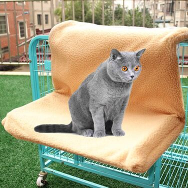 Кішечкове ліжко-грілка з металевим каркасом, миється, для котів та собак до 5 кг, бежеве