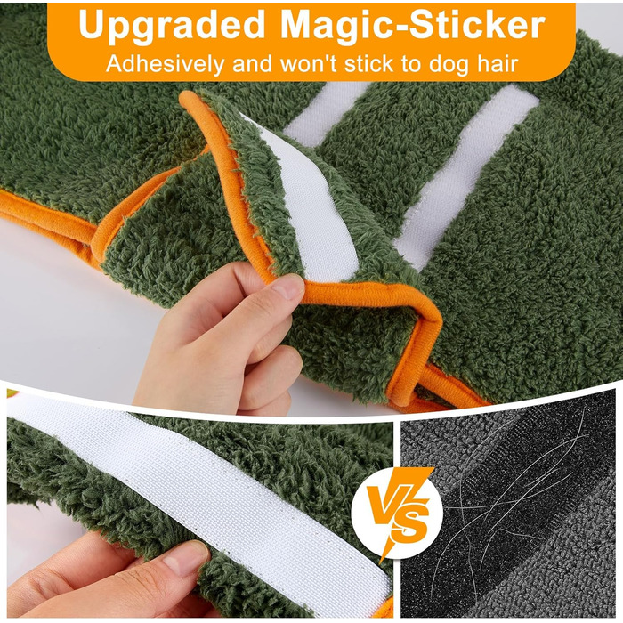 Рушник для собак Bienbee, XXL, швидковисихаючий, супер вбираючий, темно-зелений