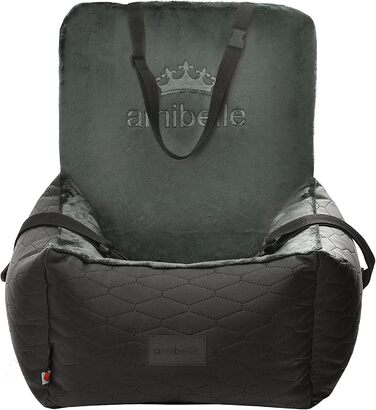 Автокрісло для собак та котів Bella Schwarz, чорне, з штучної шкіри, 55x55 см, універсальне, миється