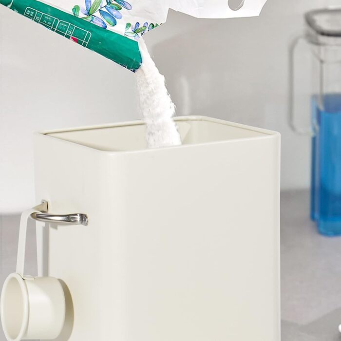 Кошик для порошку Theo&Cleo 6.5L, металева коробка для порошку, контейнер для корму для собак та котів, кавових зерен (матовий бежевий)